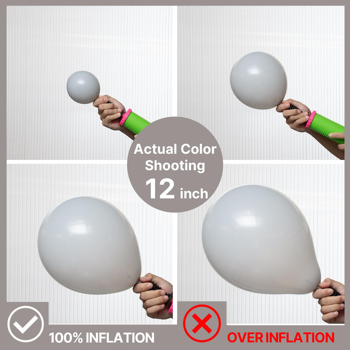 PartyWoo Gray Balloons – 50pcs, 12\" Matte Latex Helium Balloons for Baby Showers, Weddings, Birthdays
