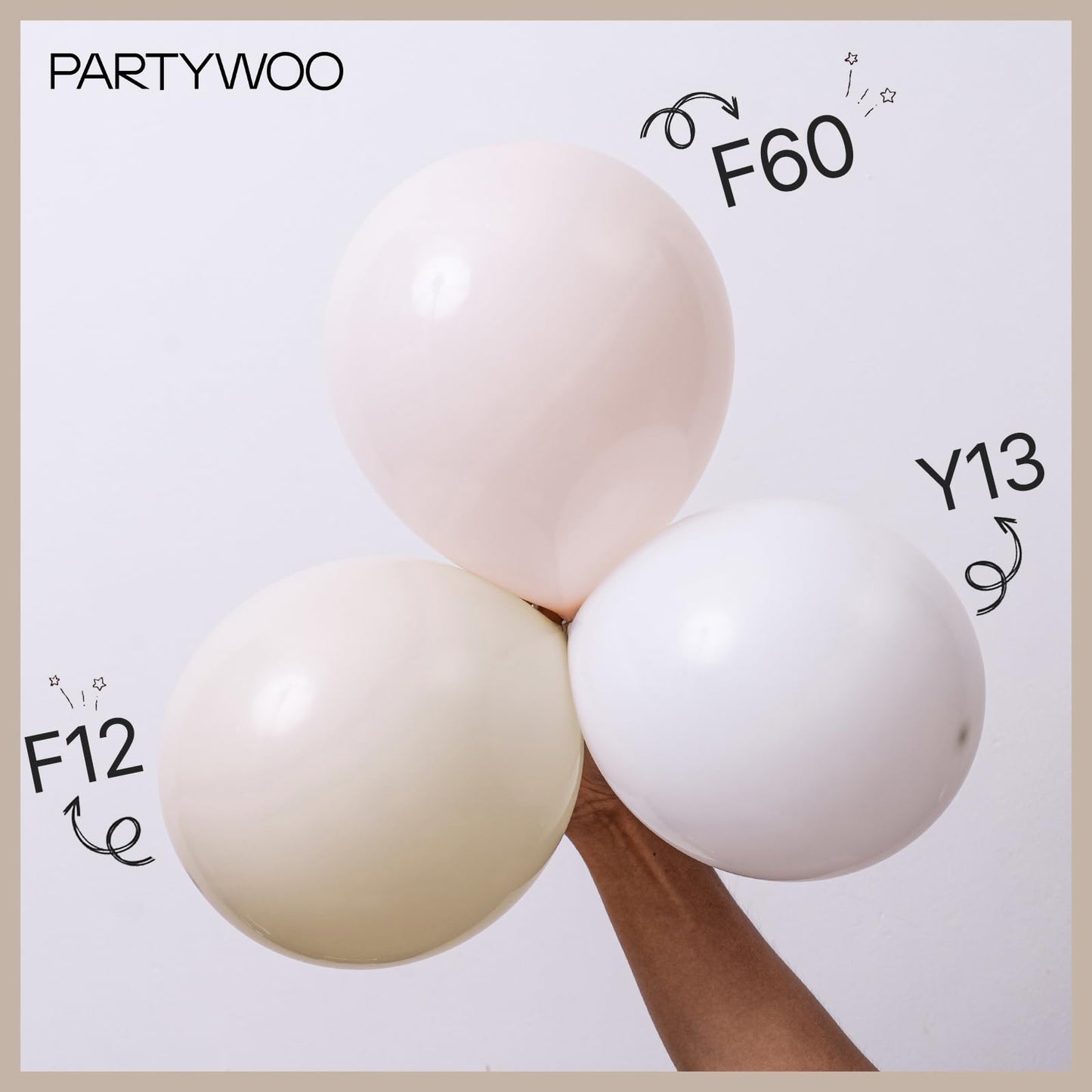 PartyWoo Balloons - 50 Pack 5-Inch Matte White Balloons for Weddings & Parties