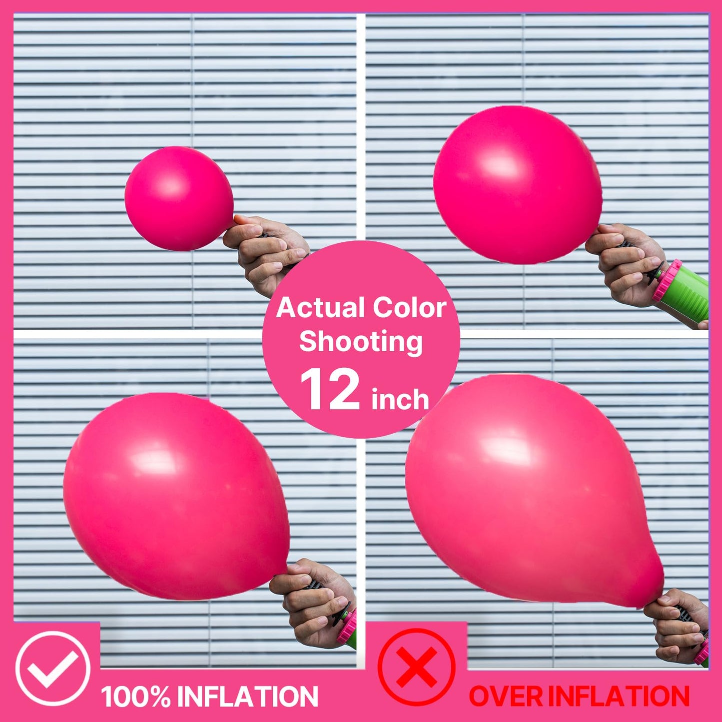PartyWoo Hot Pink Balloons 128 Pcs – Magenta Latex Balloon Arch Kit for Weddings