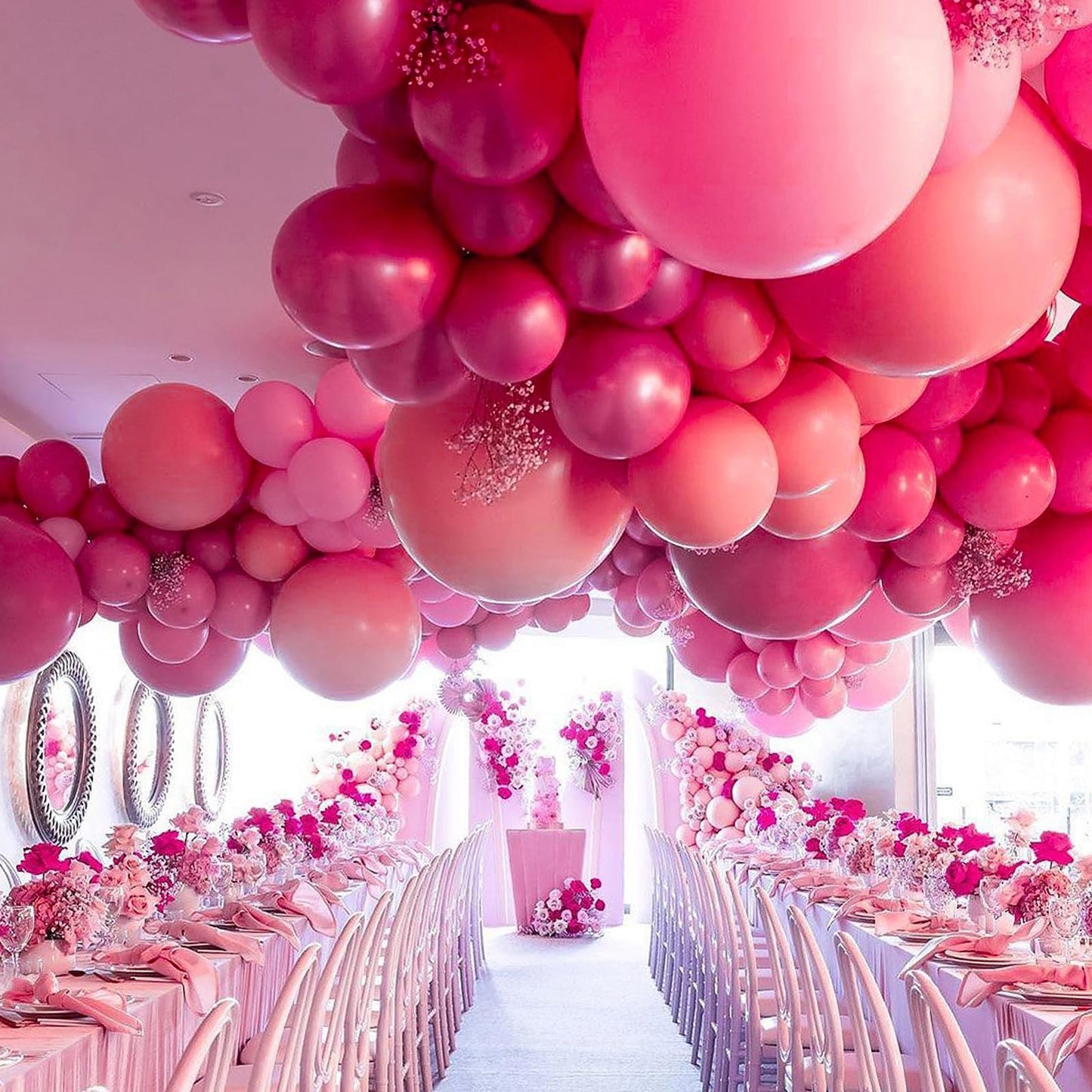 PartyWoo Hot Pink Balloons 99 pcs — Magenta Fuchsia Balloon Arch Kit for Baby Shower, Wedding, Birthday