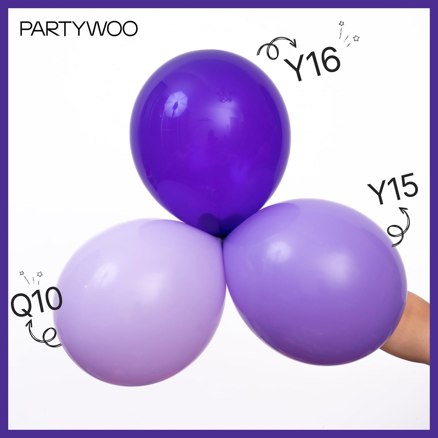 PartyWoo Lavender Balloons Kit – 127pc Pastel Purple Set for Baby Showers & Parties