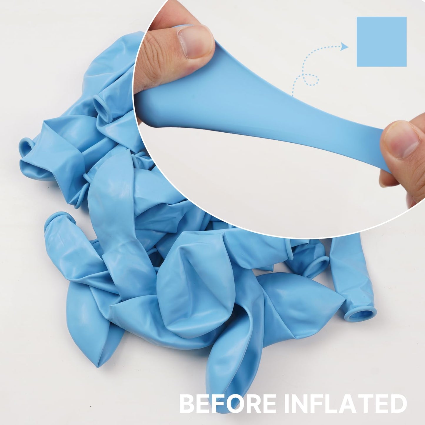 PartyWoo Light Blue Balloons Kit – 140 Pcs Pastel Sky Blue Balloons for Graduation, Baby Shower & Party Decor
