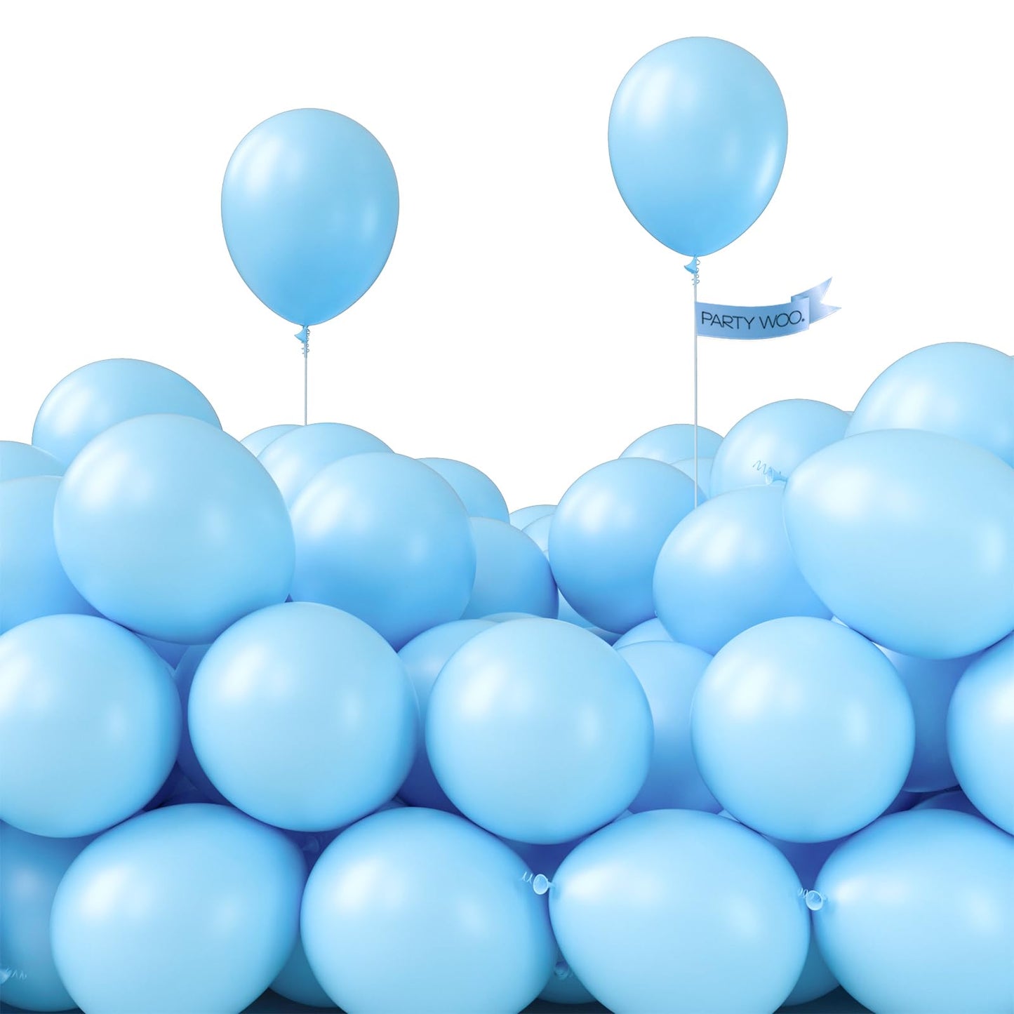 PartyWoo Light Blue Balloons – 50pcs, 5in Pastel Sky Aqua for Weddings, Birthdays, Baby Showers