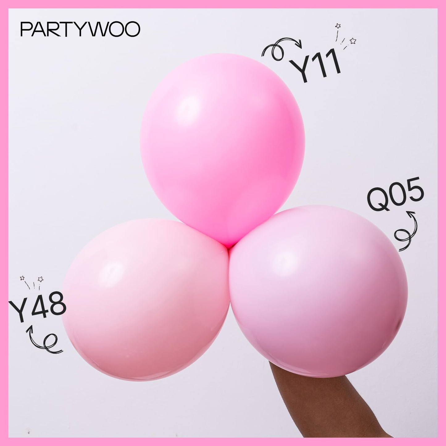 PartyWoo Light Pink Balloons 100 Pcs – Pastel Balloons for Baby Showers, Birthdays, and More