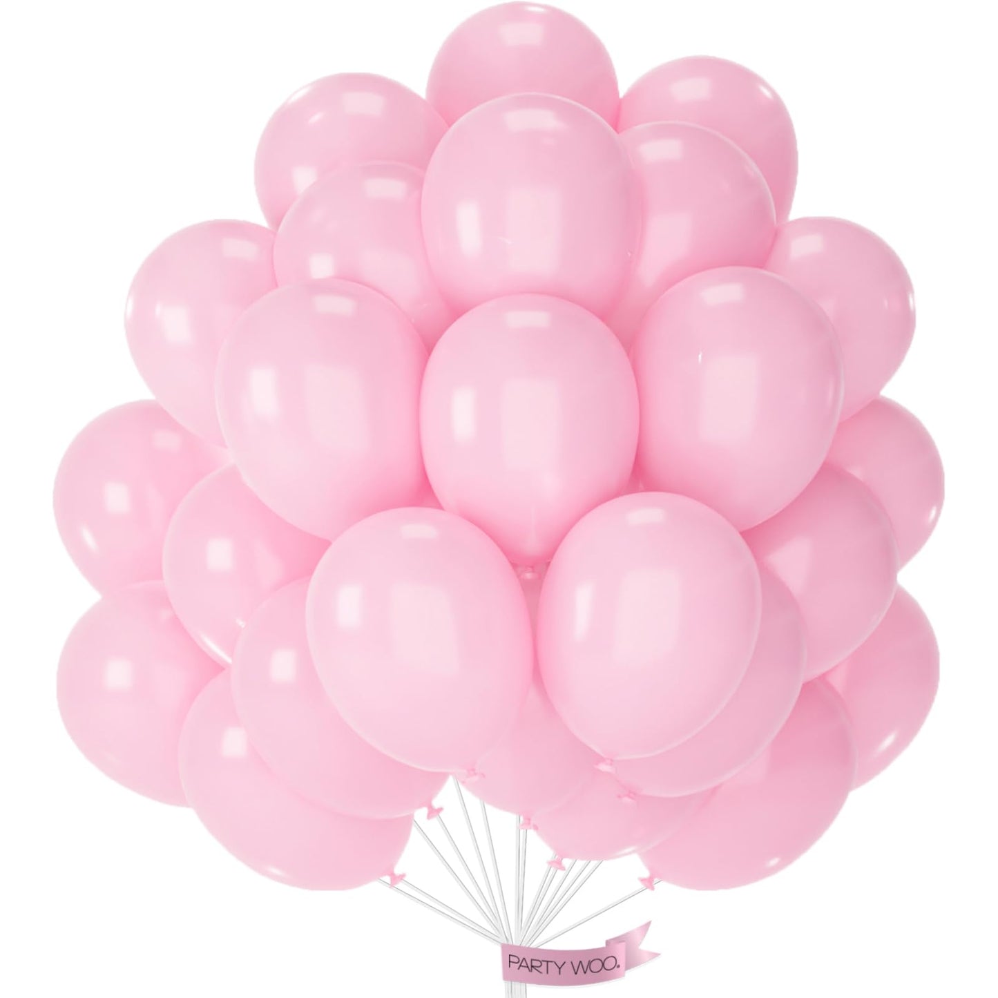 PartyWoo Light Pink Balloons 100pcs - 12in Pastel Pink Party Decor for Baby Shower, Wedding & More