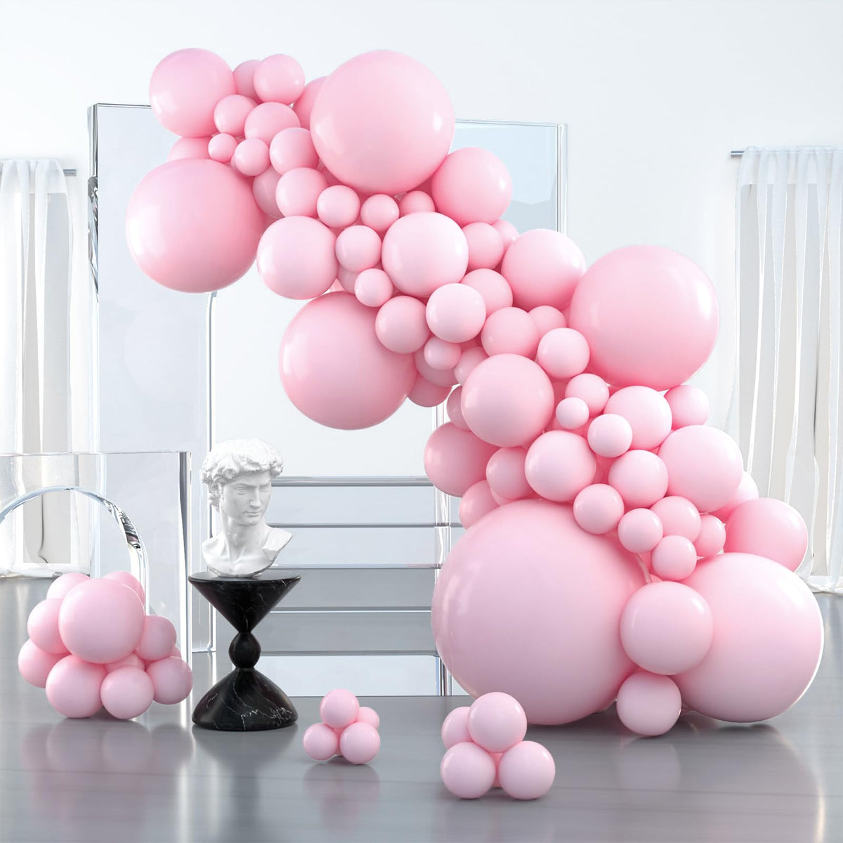 PartyWoo Light Pink Balloons 100 Pcs – Pastel Balloons for Baby Showers, Birthdays, and More