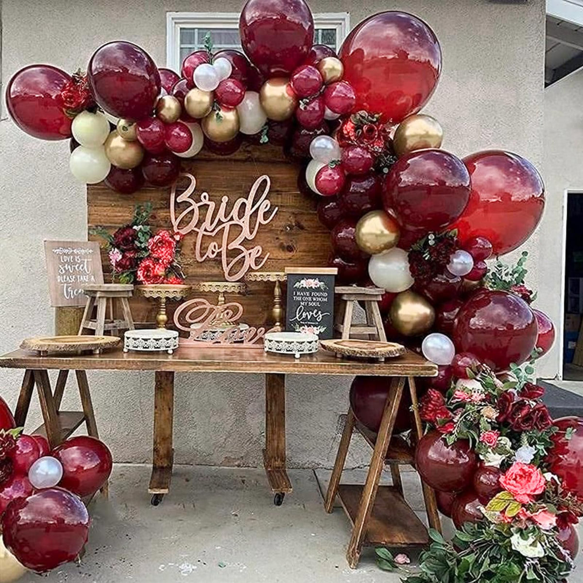 PartyWoo Pearl Burgundy Balloons Kit – 140pcs 18/12/10/5in Maroon Balloons for Weddings, Graduation, Birthday