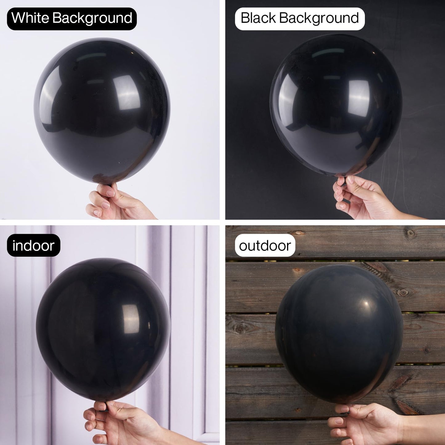PartyWoo Matte Black Balloons – 50 Pcs, 12" Latex, Helium Ready