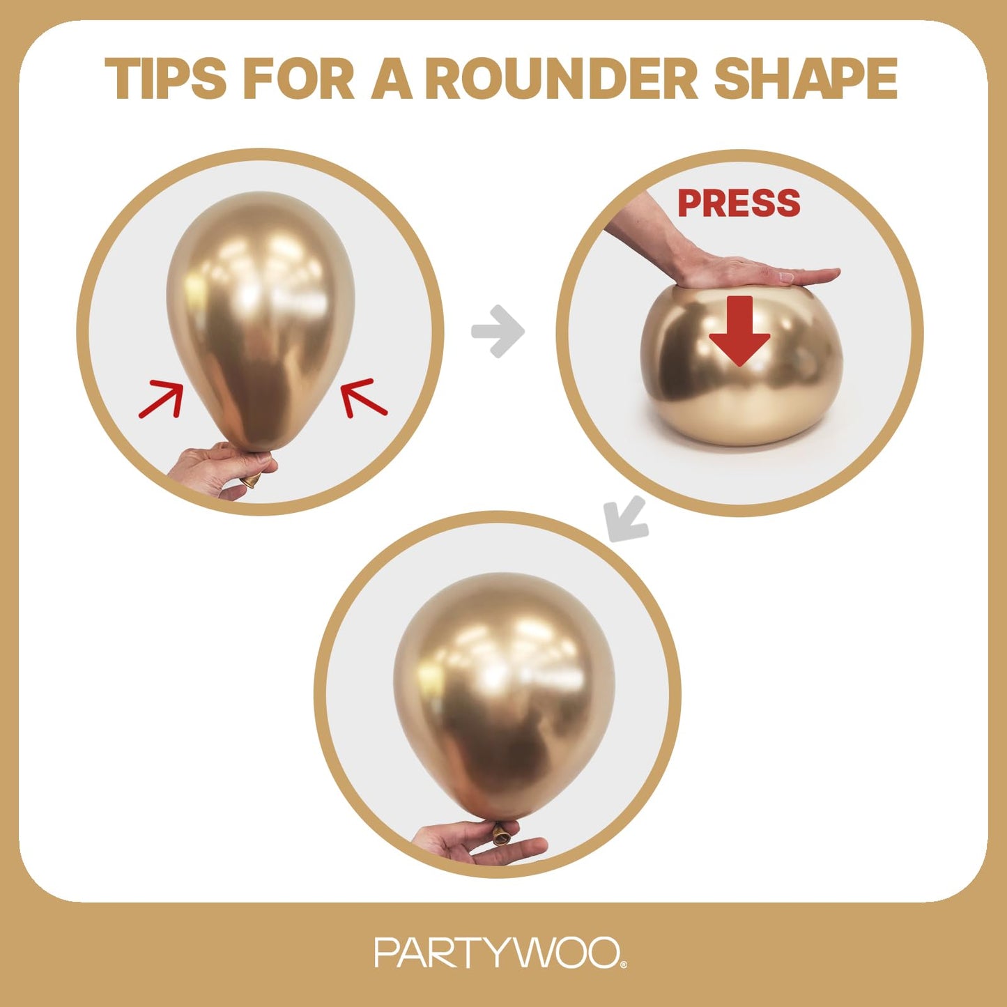PartyWoo Metallic Gold Balloons Kit — 85pcs for Arches & Garlands (18/12/10/5 in)