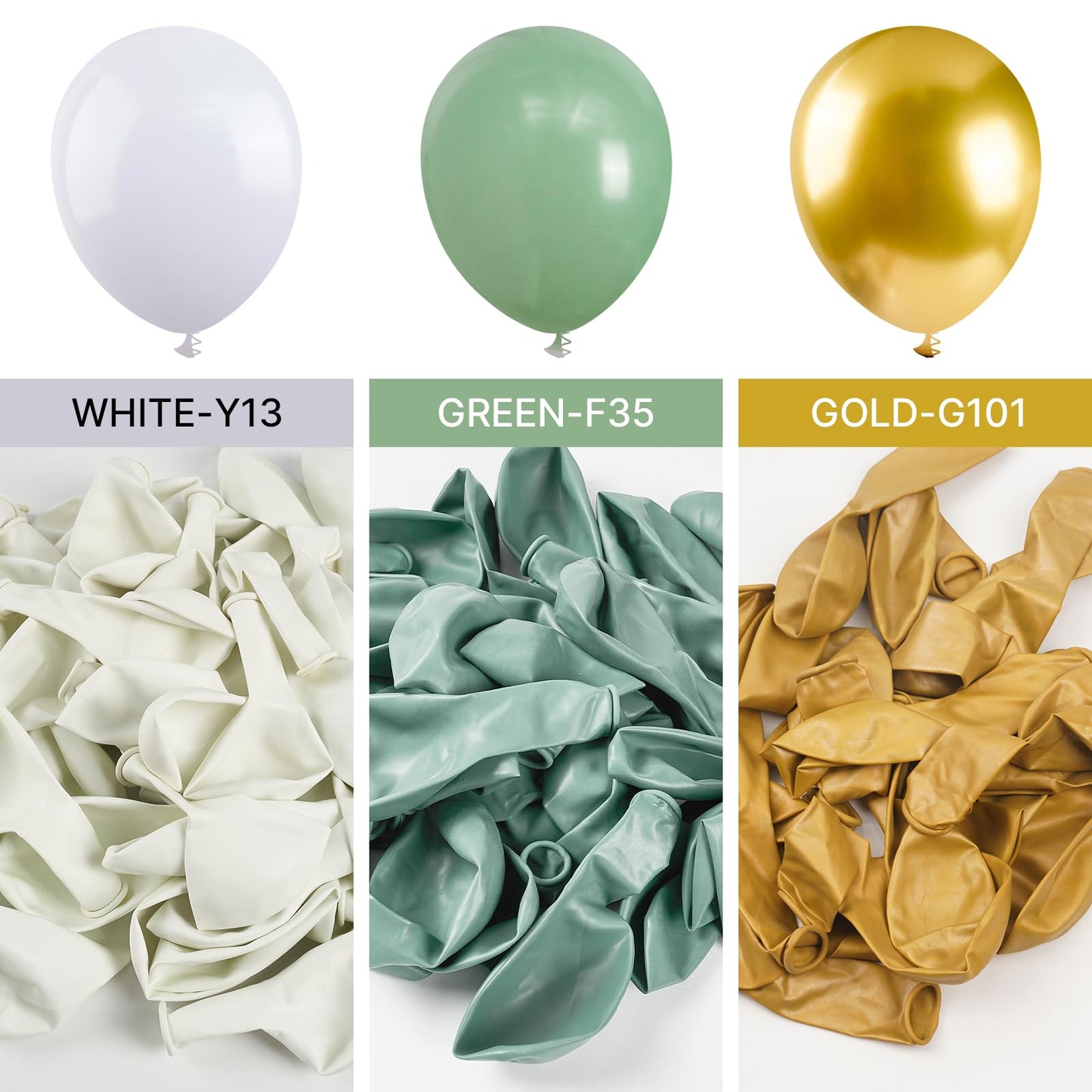 PartyWoo Green and Gold Balloon Arch Kit 152pcs – Elegant Wedding & Party Decor