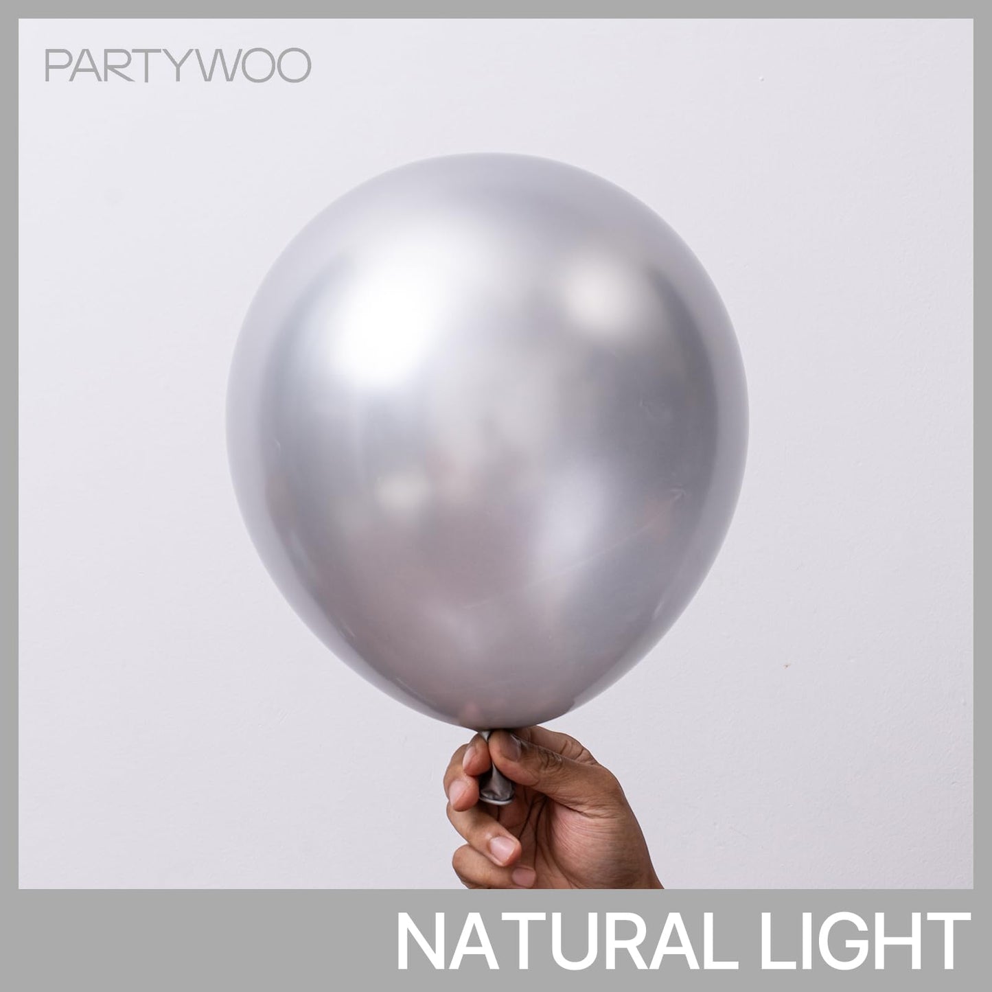 PartyWoo Metallic Silver Balloons — 85pc Pack (18in/12in/10in/5in) for Balloon Garlands & Arches