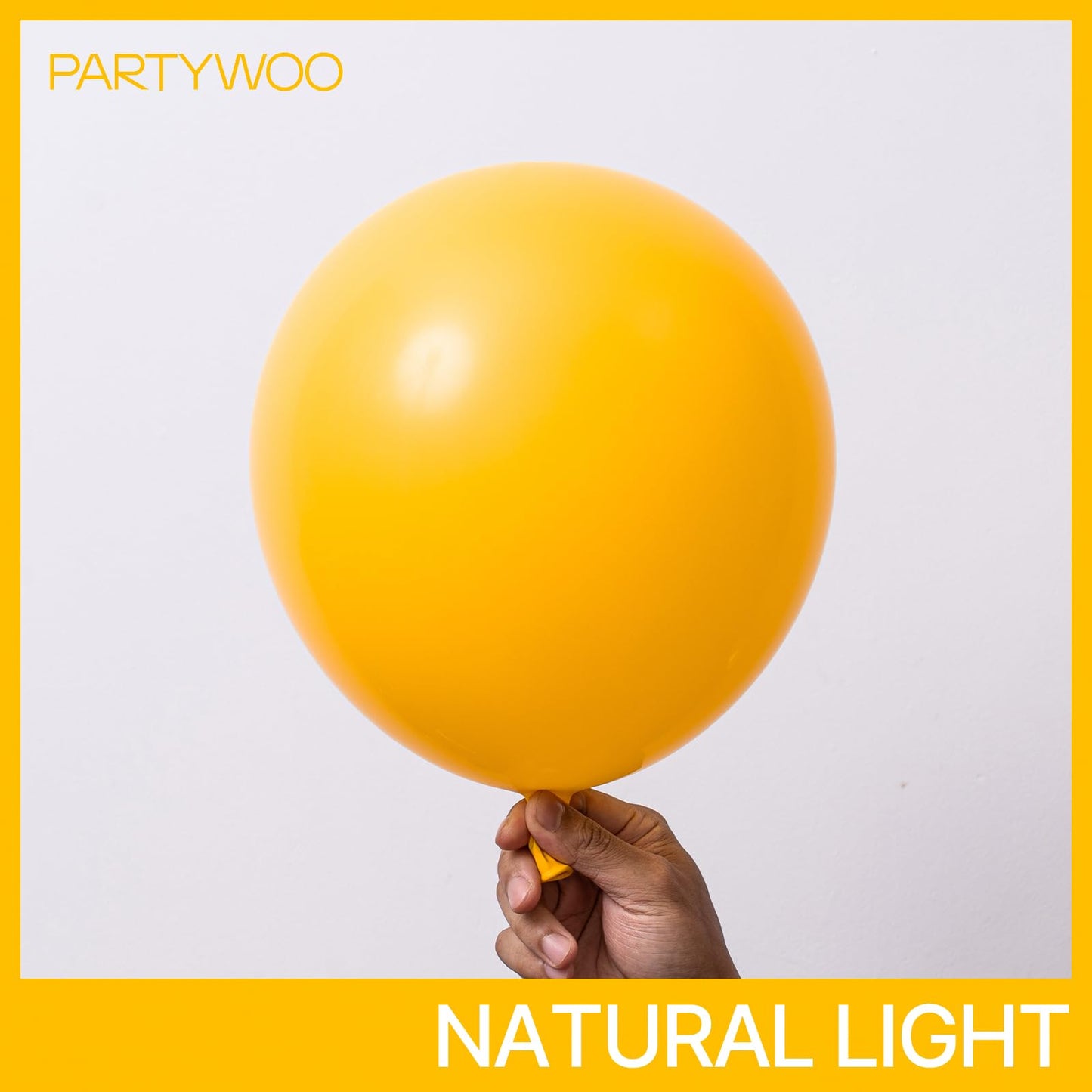 PartyWoo Mustard Yellow Balloons 100pcs | Assorted Sizes 36, 18, 12, 10 & 5 Inch