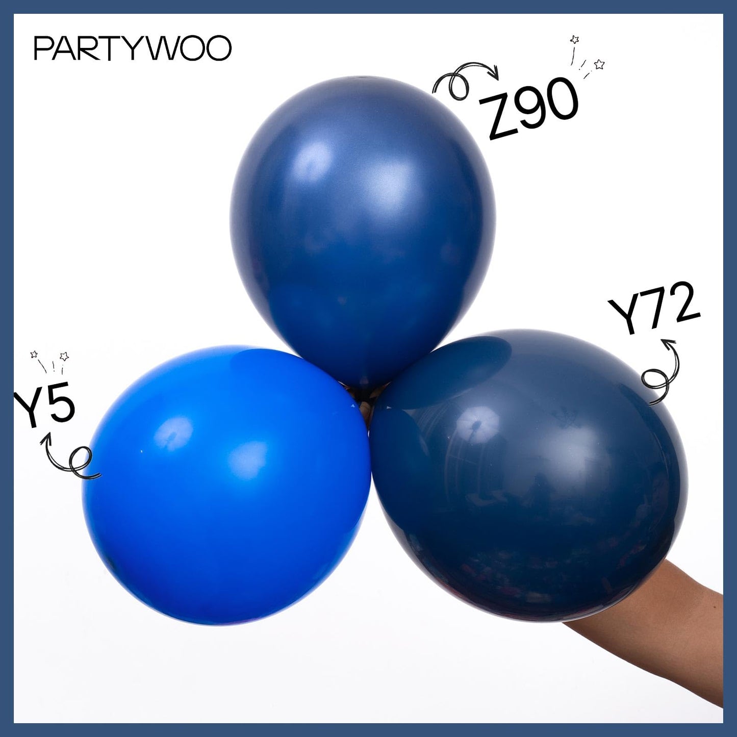 PartyWoo Navy Blue Balloons Kit – 127 Pcs (36, 18, 12, 10, 5in) for Graduation, Weddings & Parties