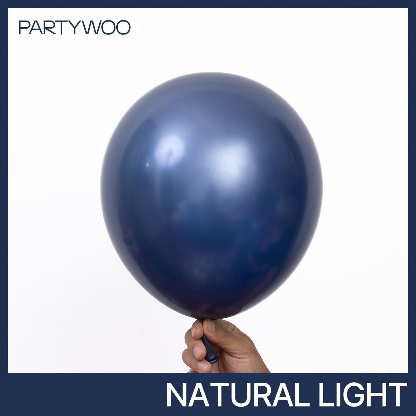 PartyWoo Metallic Navy Blue Balloons 50pc, 12in Chrome Blue for Celebrations