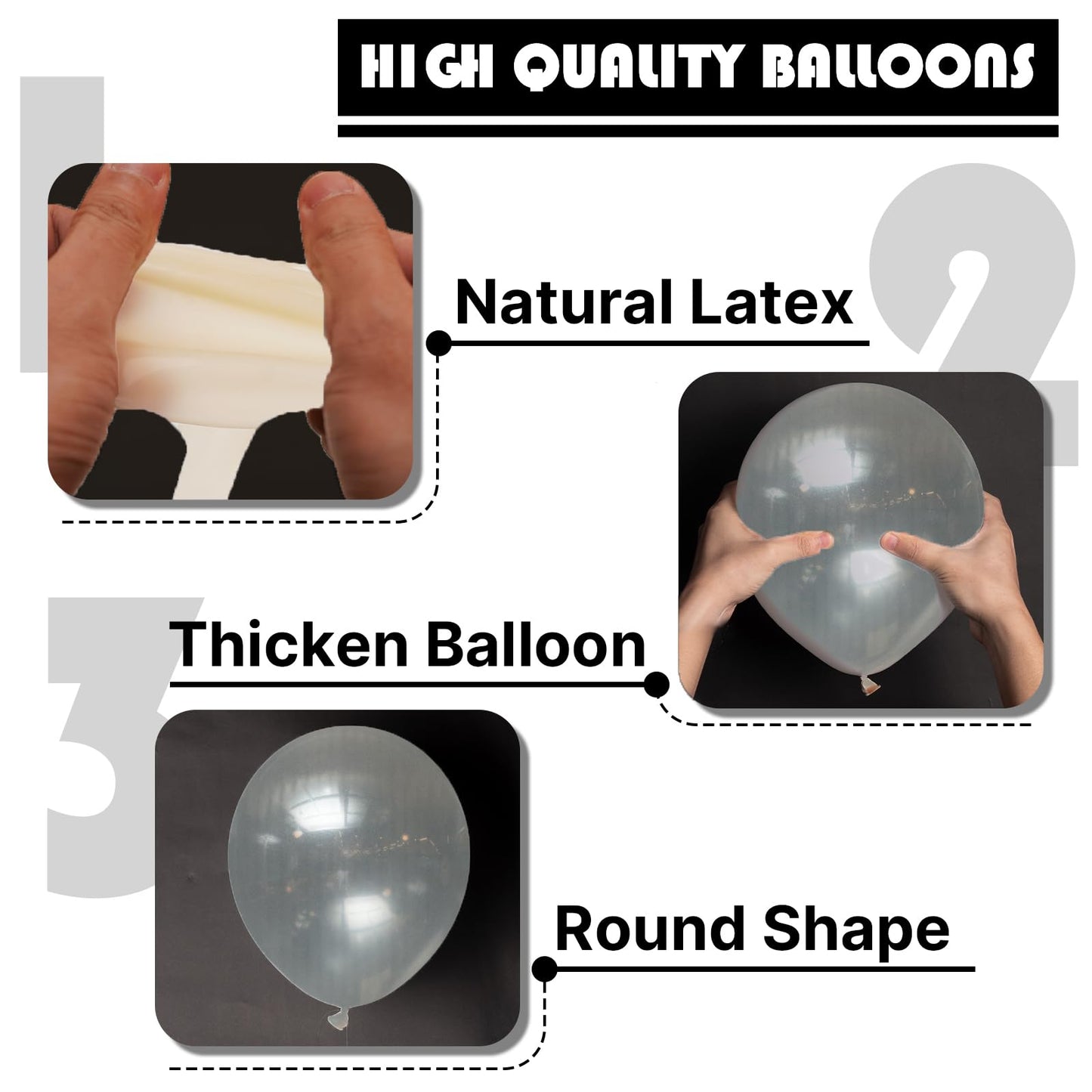 PartyWoo Clear Balloons Kit — 85pcs in 18/12/10/5 Inch for Graduation, Wedding & Baby Shower
