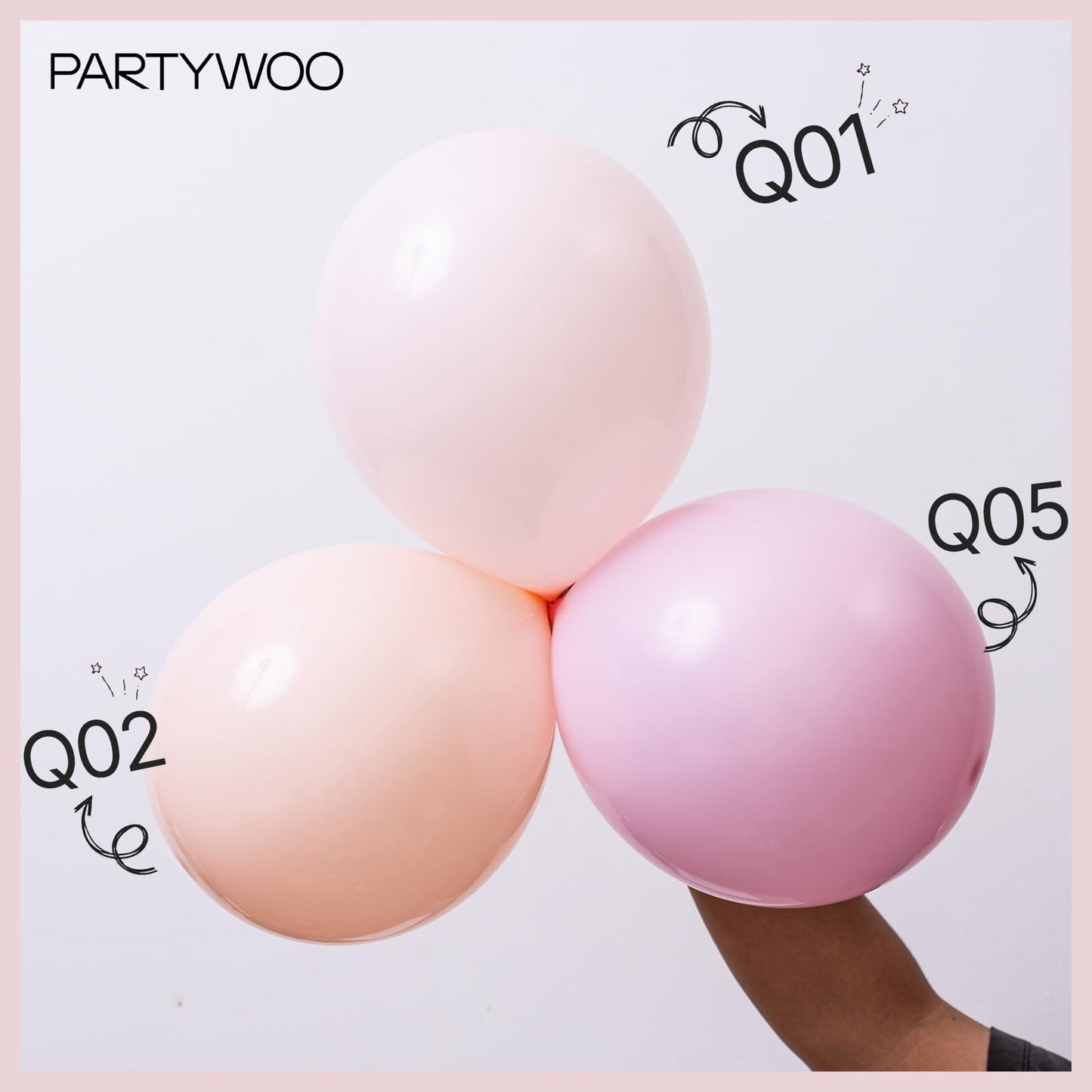PartyWoo Pale Pink Balloons – 100pc Set for Arch Garlands & Party Decor