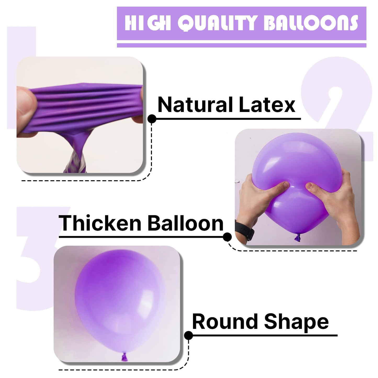 PartyWoo Purple Balloons 140 pcs — Arch Kit (18/12/10/5in) for Parties