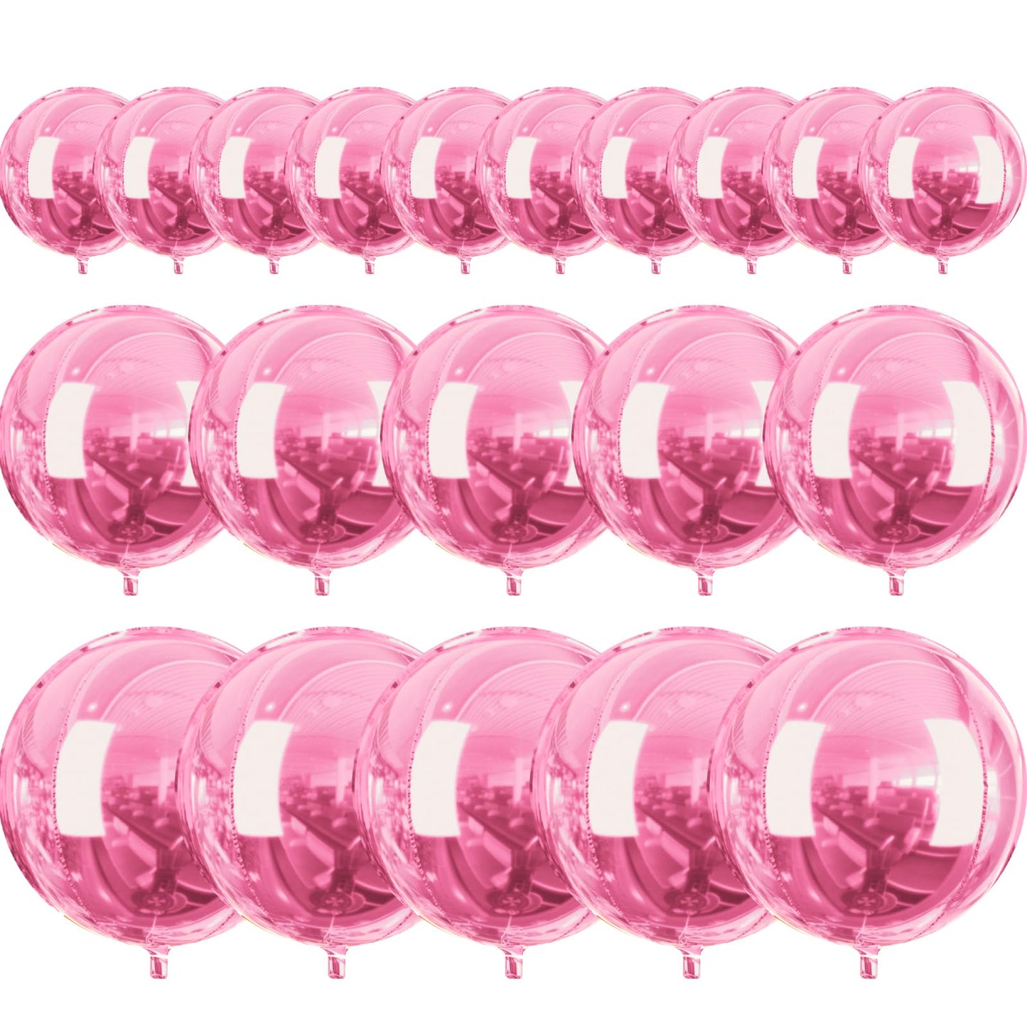 PartyWoo Pearl Pink Foil Balloons – 20pc 10/15/22in 4D Mylar Balloons for Baby Shower & Birthday Decor