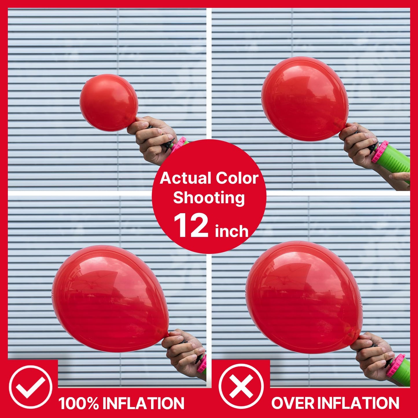 PartyWoo Red Balloons 120 Pcs – 18/12/10/5 Inch Balloon Arch Kit for Birthdays, Graduations & More