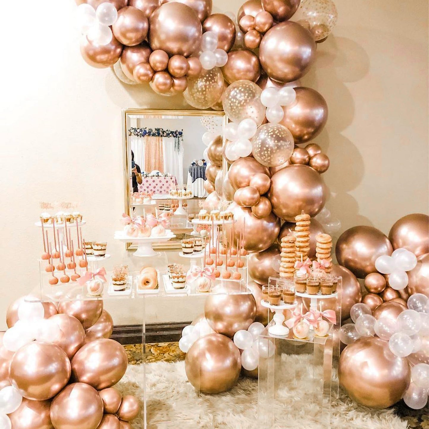 PartyWoo Rose Gold Balloons Kit – 100 Pcs in 36/18/12/10/5 Inch for Arch Garland | Wedding Birthday Party Decor