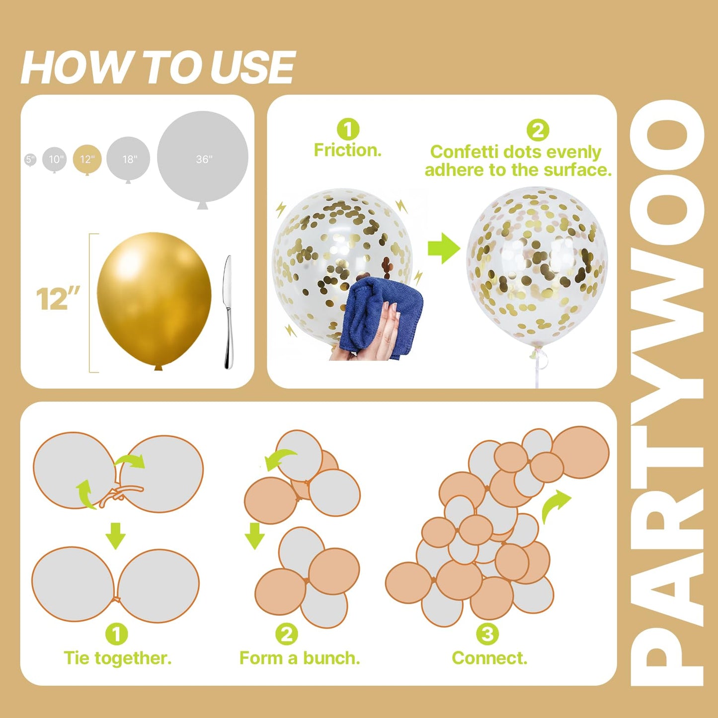 PartyWoo 66-Pack 12in Metallic Balloons – Blue, Silver, Gold, Purple, Pink, Rainbow