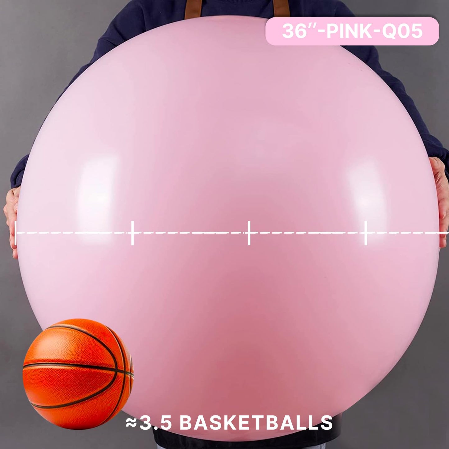 PartyWoo Baby Pink 36in Balloons – 4pc Pastel Latex for Baby Showers & Celebrations