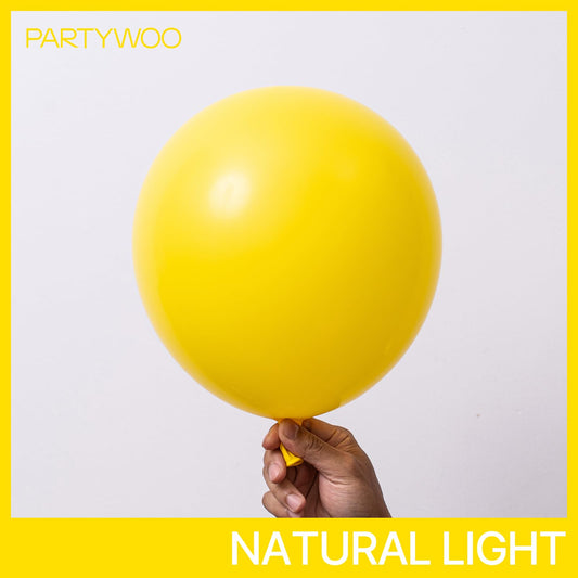PartyWoo Yellow Balloons 140pcs Matte Latex Arch Kit – 18/12/10/5in for Easter, Baby Shower, Sunflower & Birthday Parties