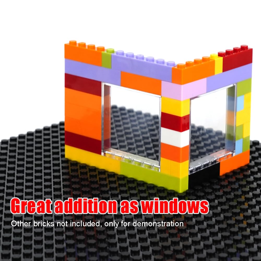 Pasacho Clear Transparent Bricks 60-Piece Building Set — Window & Glass Panel Accessories