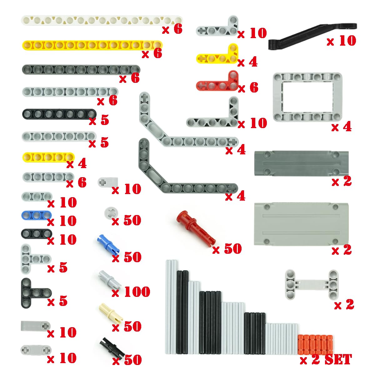 Pasacho 582pcs Technical Beams & Axles Set — Compatible with Major Bricks