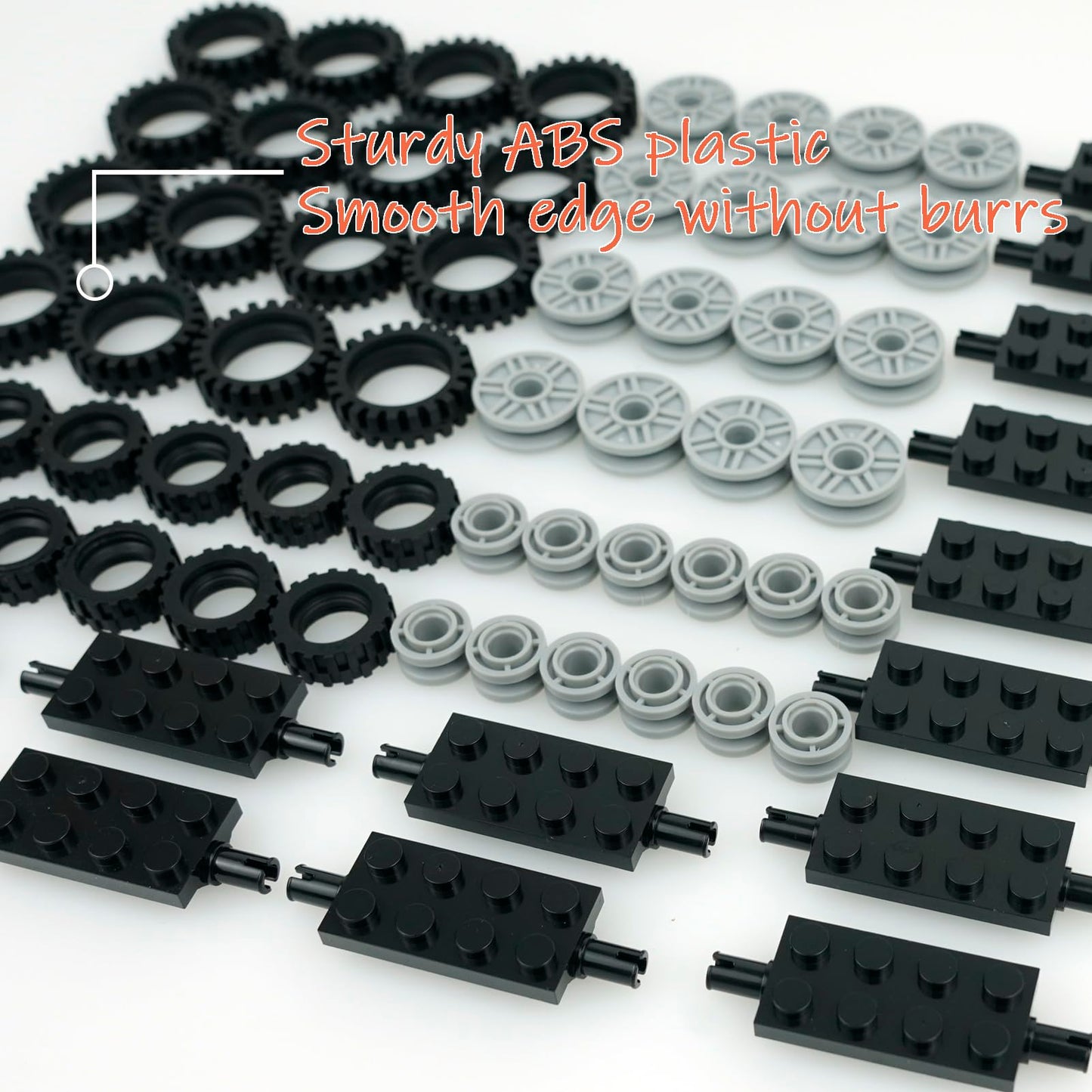 Pasacho City Car Wheels Tires Axles Kit Set | 70pcs Vehicle Building Toys