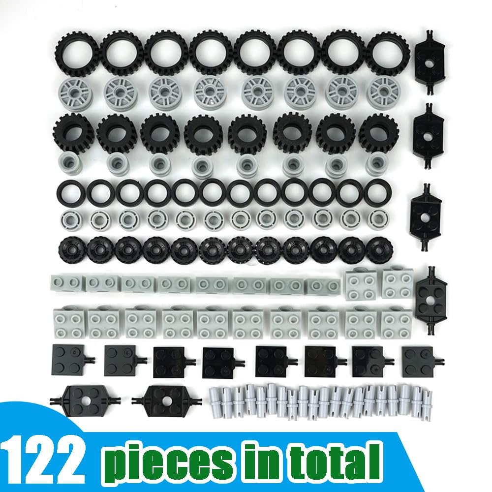 Pasacho Wheels & Axles Set for Brick Cars | Compatible with Major Brand Car Parts