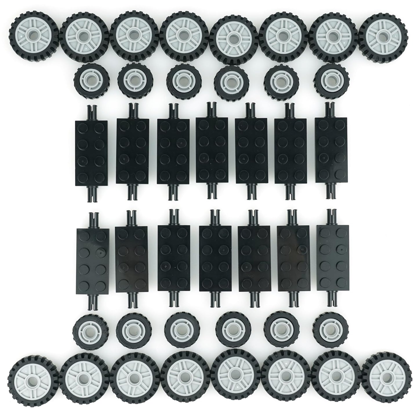 Pasacho City Car Wheels Tires Axles Kit Set | 70pcs Vehicle Building Toys