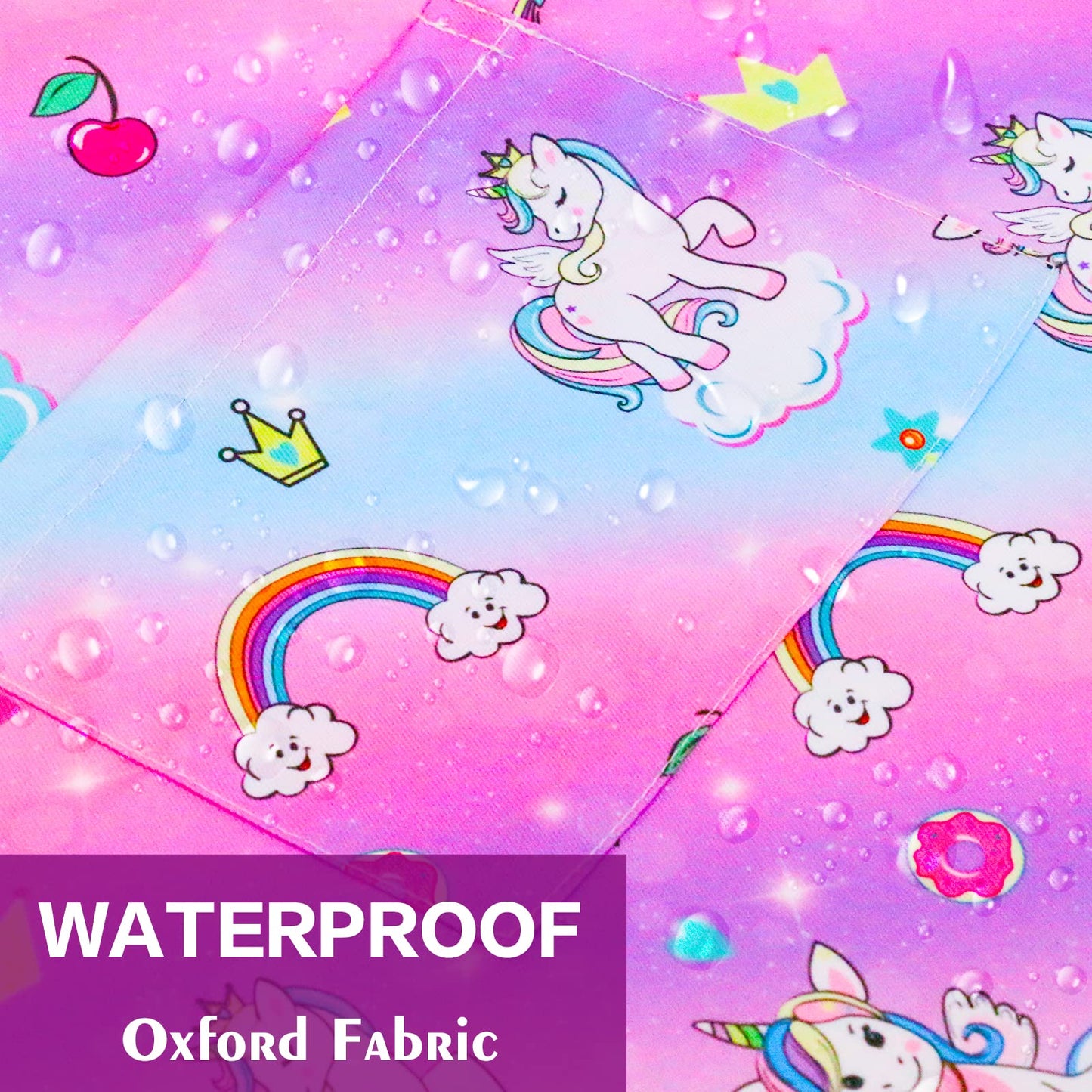 PASHOP 2 Pack Kids Apron Rainbow Unicorn – Adjustable Waterproof Toddler Aprons with Pockets