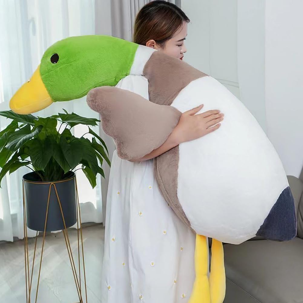 Pasrdqoyp Mallard Duck Plush – Giant 39.3in Hugging Pillow & Plush Toy