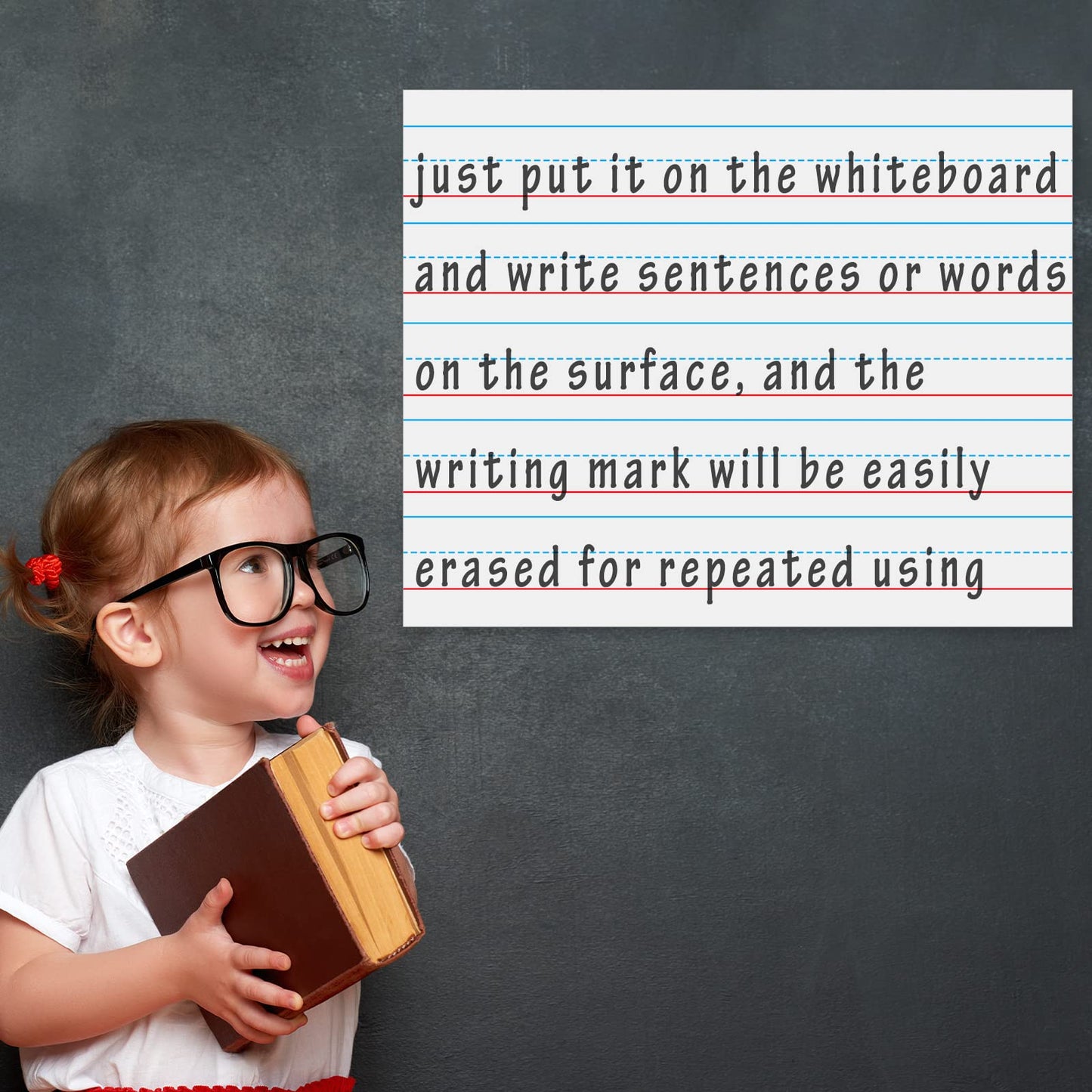 Patelai 2 Pcs Jumbo Magnetic Handwriting Paper 22 x 17 in – Large Dry Erase Sentence Strips