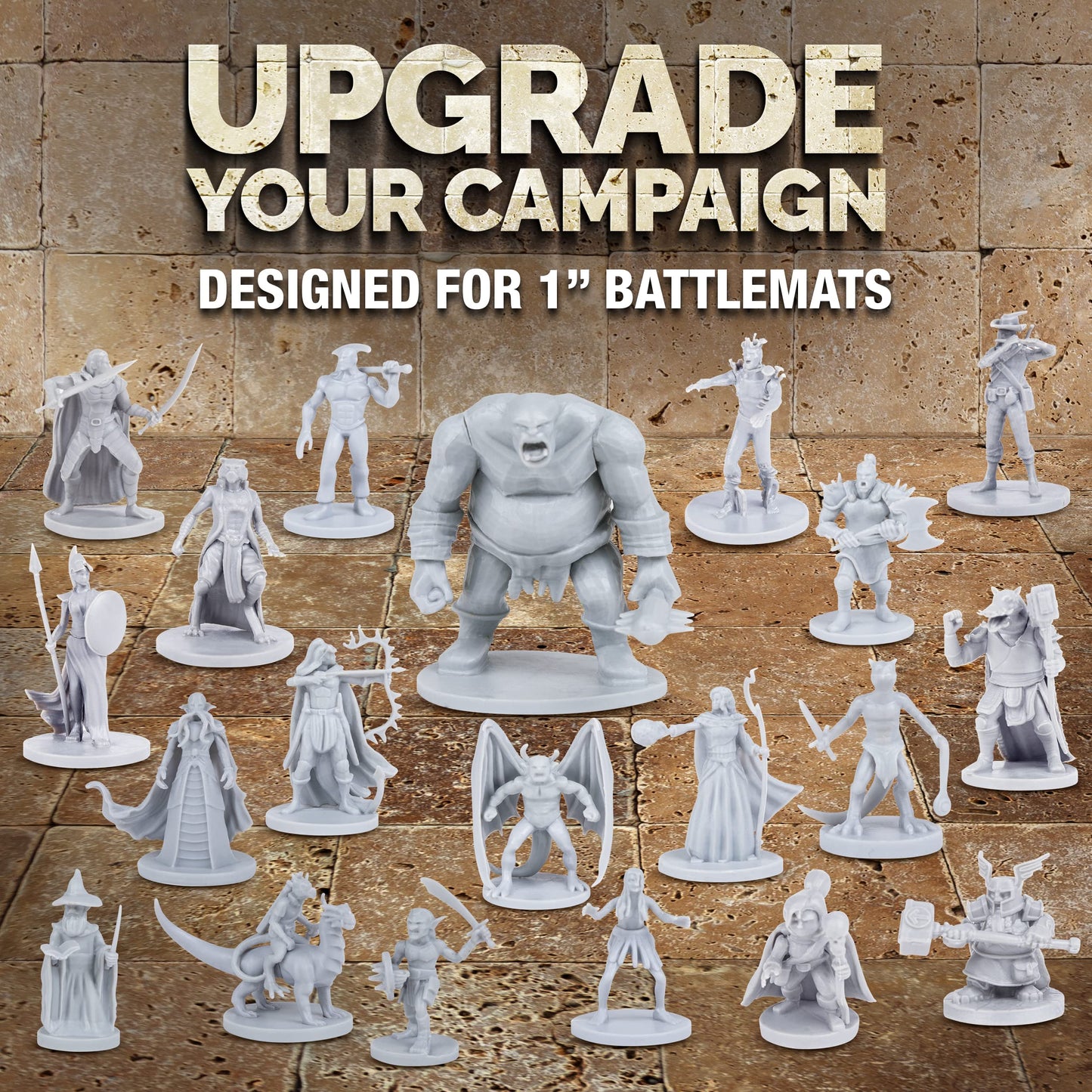 Path Gaming 20-Piece Unpainted Miniatures Set – 28mm Fantasy Figures for D&D & Pathfinder