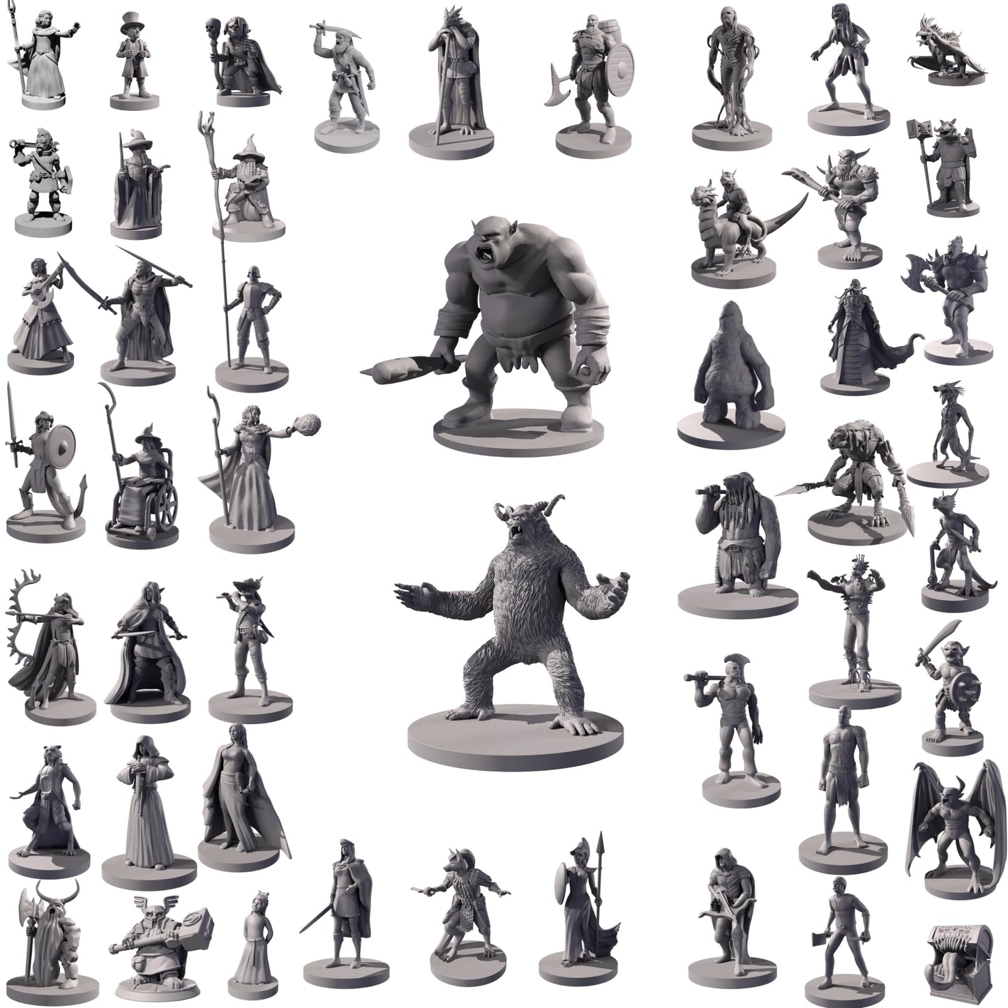 Path Gaming: 50 Unique Fantasy Miniatures for D&D & RPGs | Unpainted 28mm Figures
