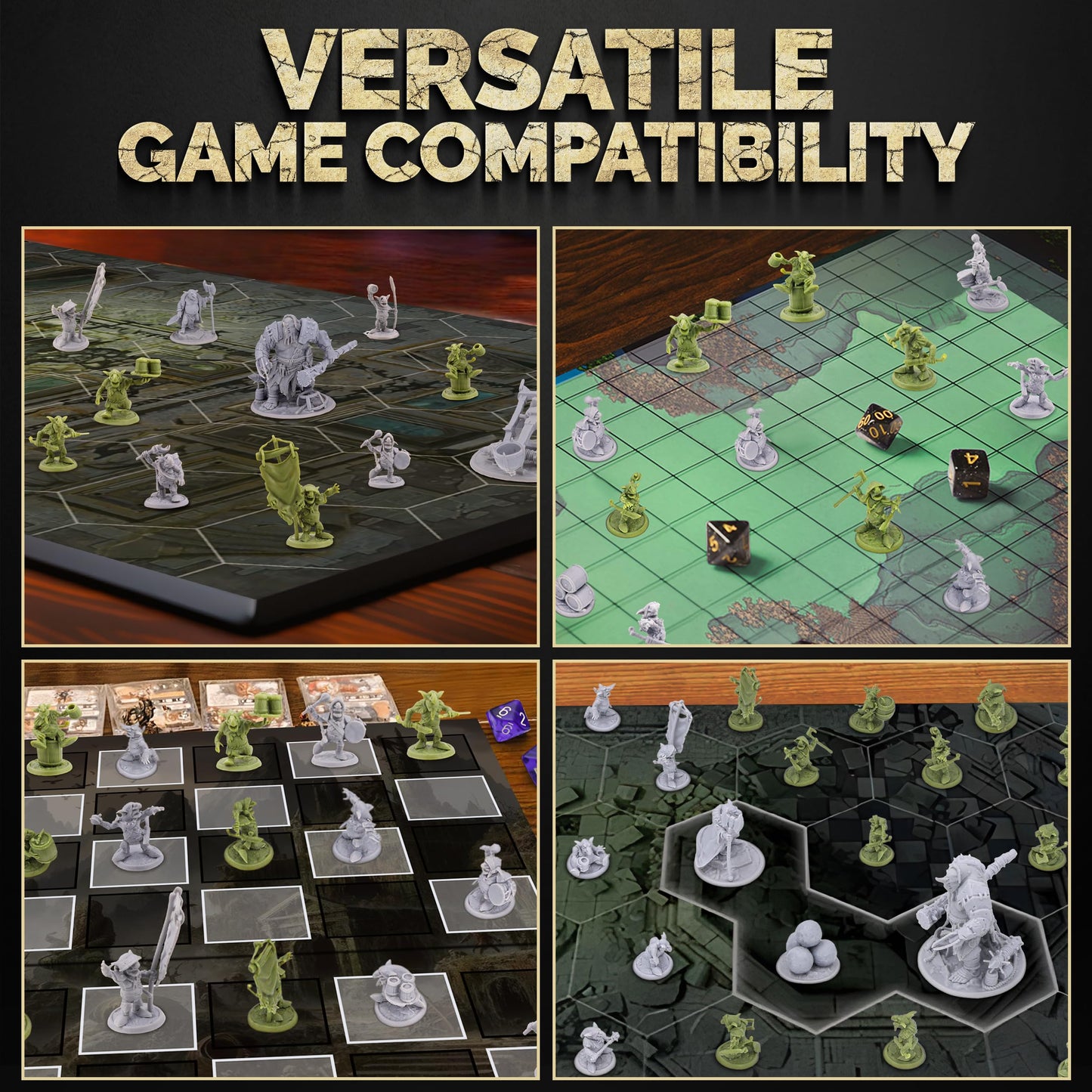 Path Gaming Fantasy Goblins Set – 46 Unpainted 28mm DND Miniatures for D&D & RPGs