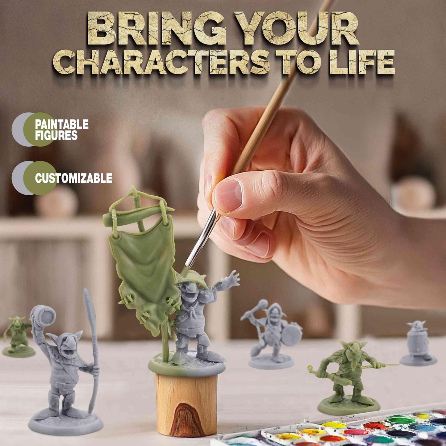 Path Gaming Fantasy Goblins Set – 46 Unpainted 28mm DND Miniatures for D&D & RPGs