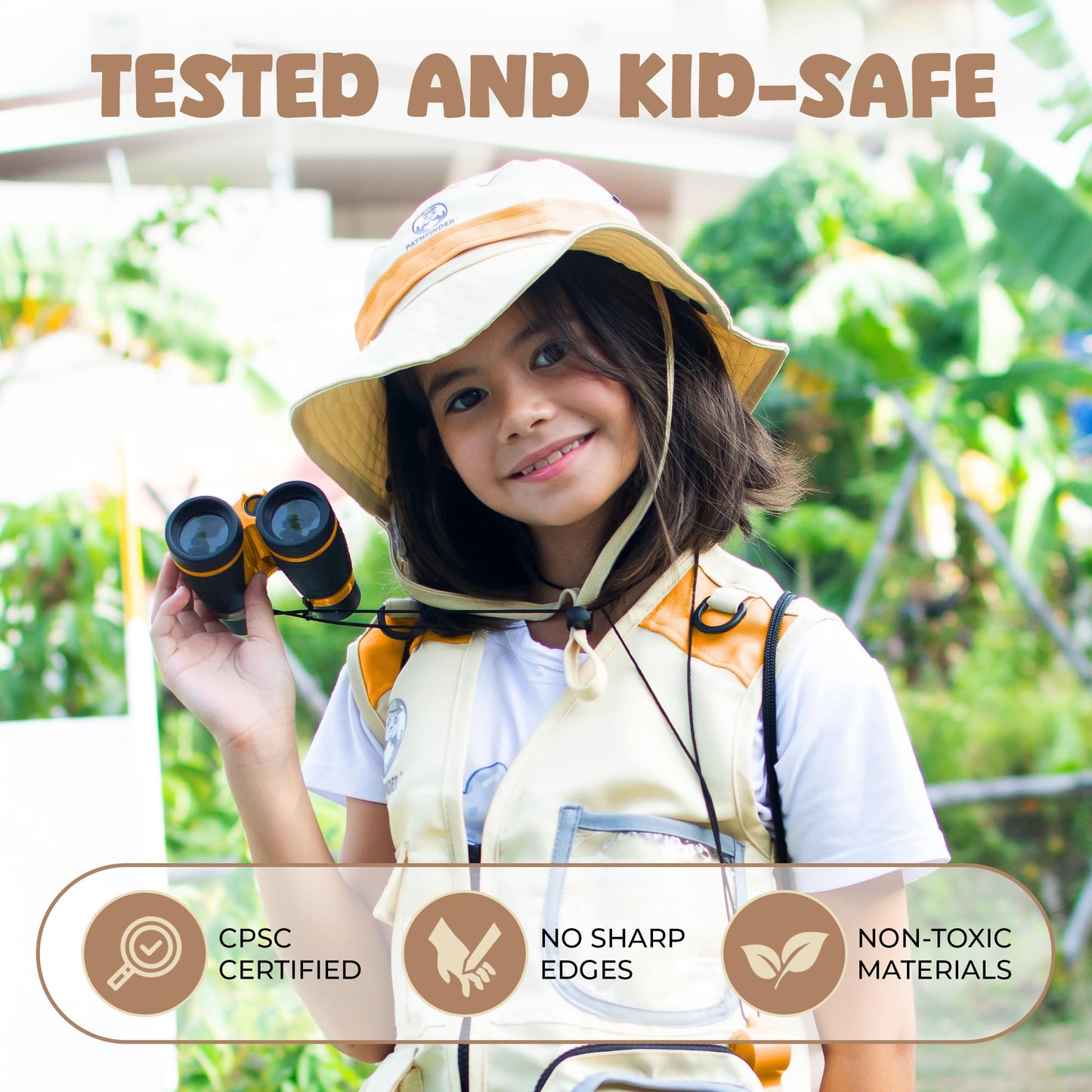 PATHFINDER PANDAS Kids Explorer Kit – Safari Vest & Hat, Bug Catching Kit, Adventure Guide for 3–7 Year Olds