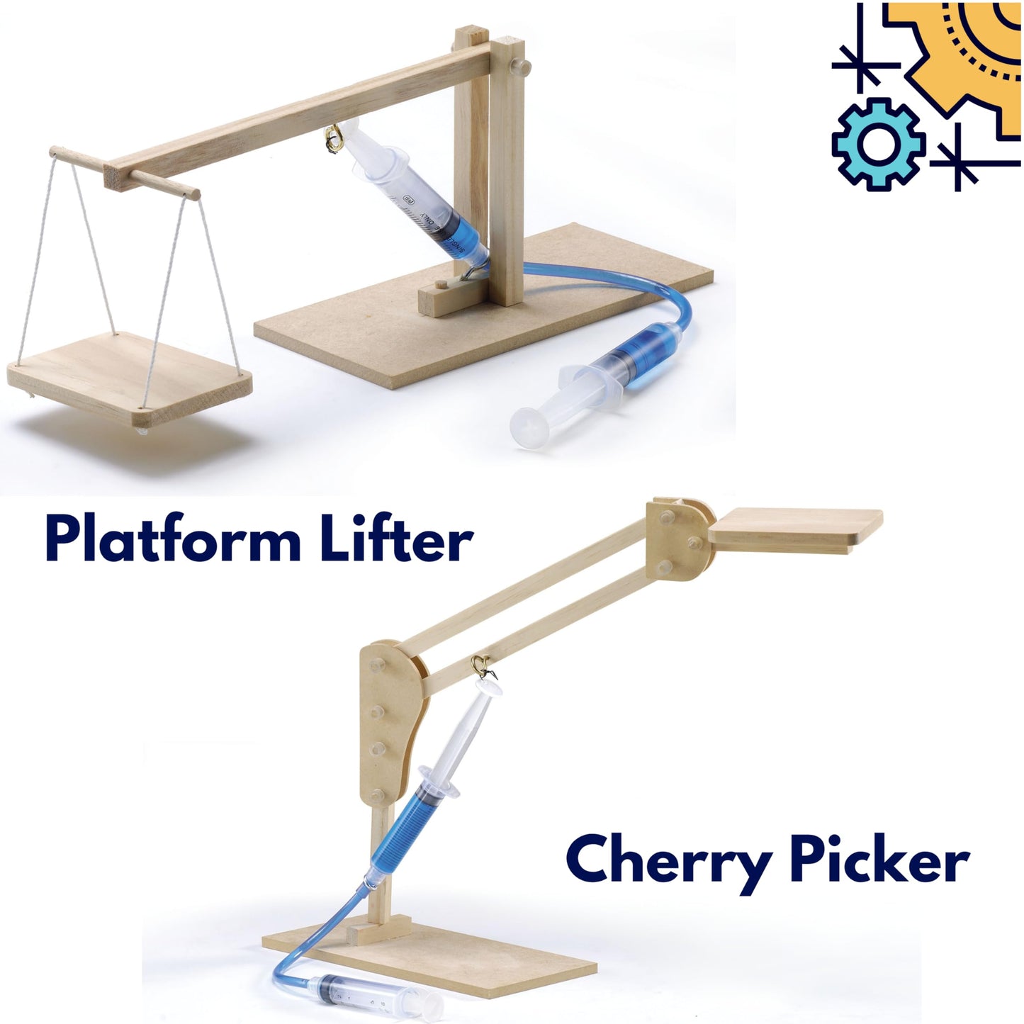 Pathfinders Hydraulics 4-in-1 STEM Kit – Build Scissor Lift, Crane, Excavator Arm, Platform Lifter | Wooden Educational Toy for Ages 8+