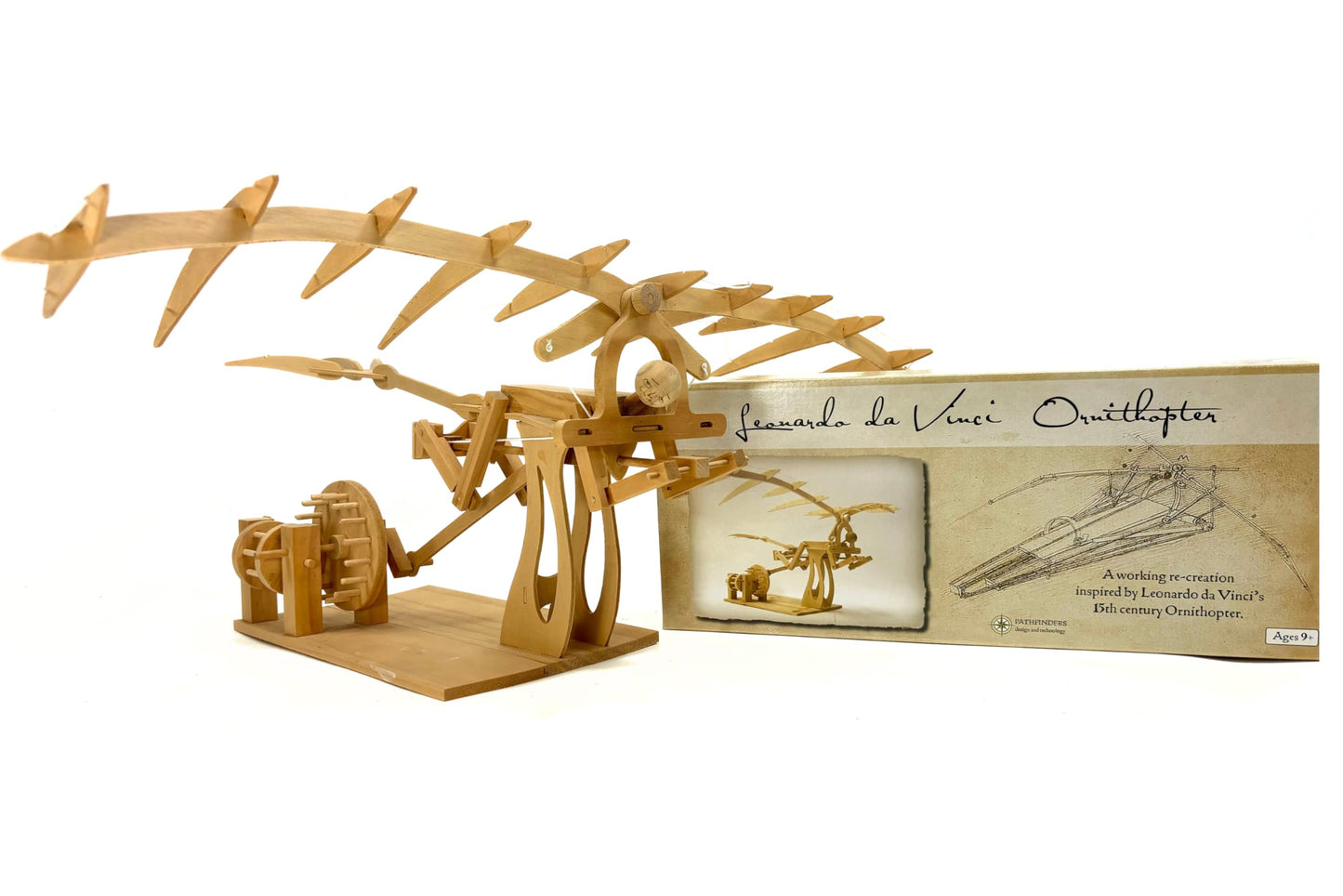 Pathfinders STEM Kit: Leonardo da Vinci Ornithopter – 3D Puzzle & Wooden Flying Model for Kids 9+