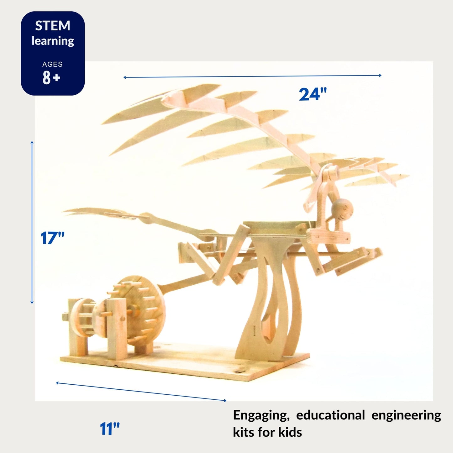 Pathfinders STEM Kit: Leonardo da Vinci Ornithopter – 3D Puzzle & Wooden Flying Model for Kids 9+
