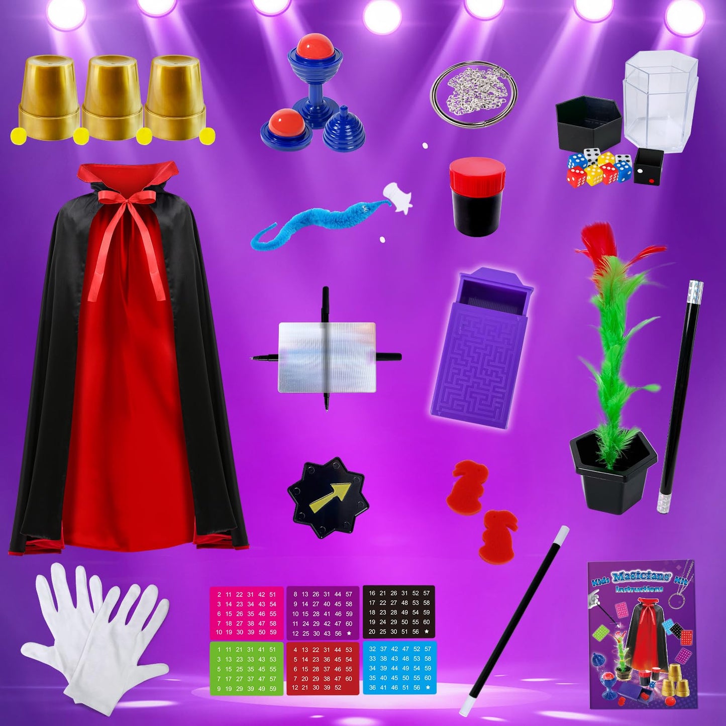 PATIFEED Magic Kit for Kids - Magic Tricks & Costume Set (Ages 6-12)
