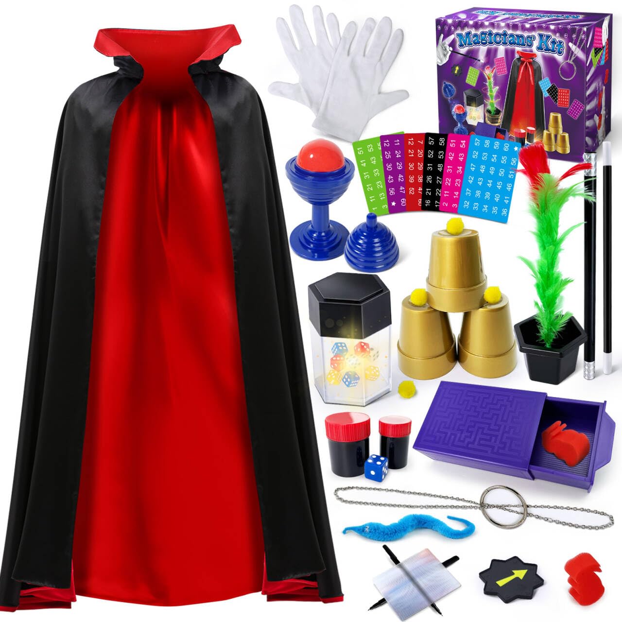 PATIFEED Magic Kit for Kids - Magic Tricks & Costume Set (Ages 6-12)