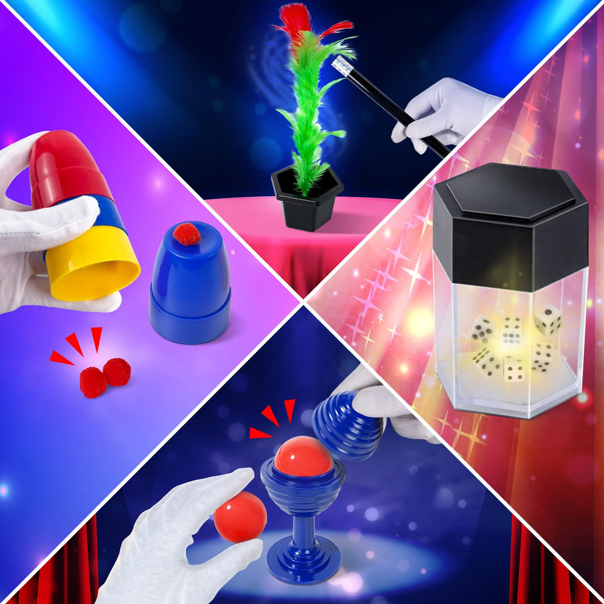PATIFEED Magic Kit – 40+ Tricks for Kids 6-8 | Beginner Magic Set Gift