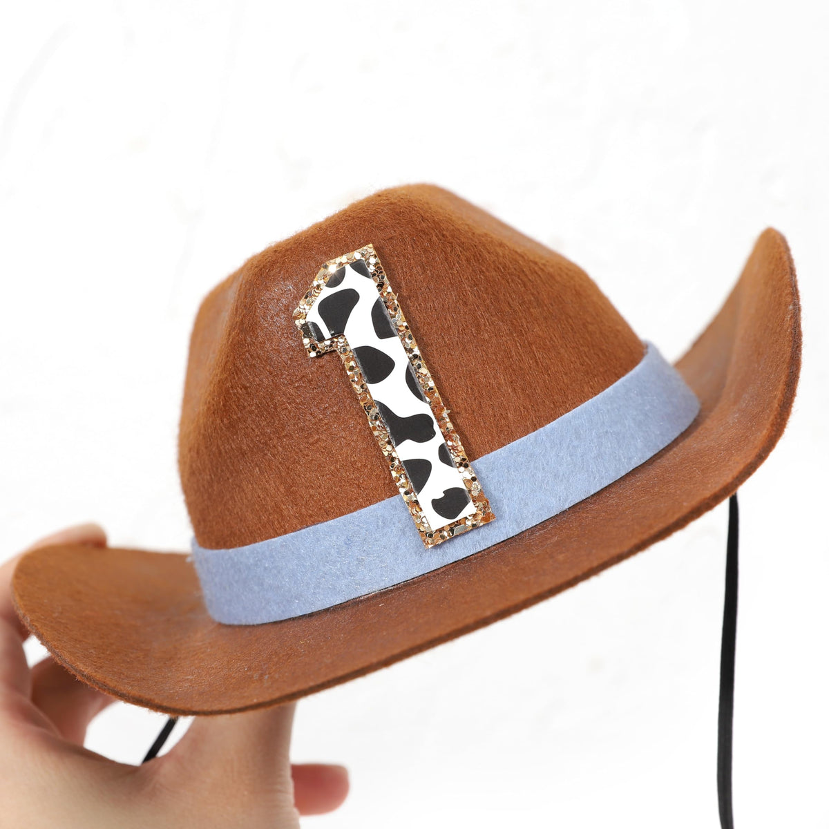 PATRDIO Cowboy 1st Birthday Hat – Western Style Photo Props & Party Decor (Blue)