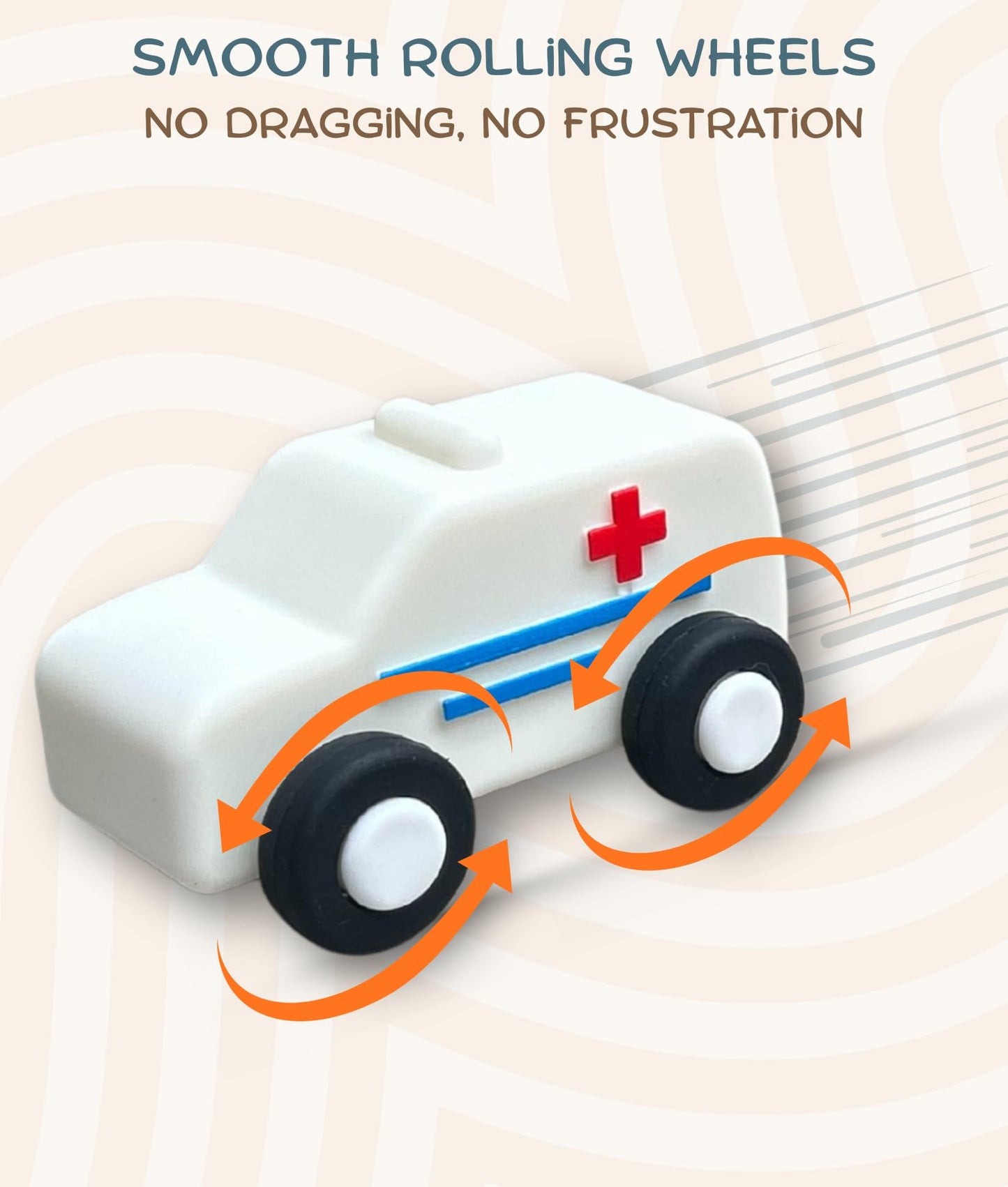Pattern Frenzi Silicone Toy Cars for Kids 3+ | Soft, Safe, Quiet 5-Piece Set
