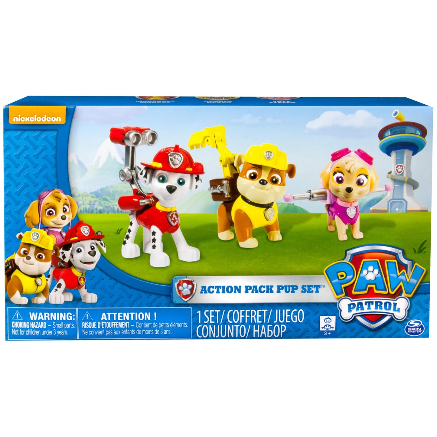 Paw Patrol Action Pack Pups 3pk Figure Set – Marshall, Skye & Rubble