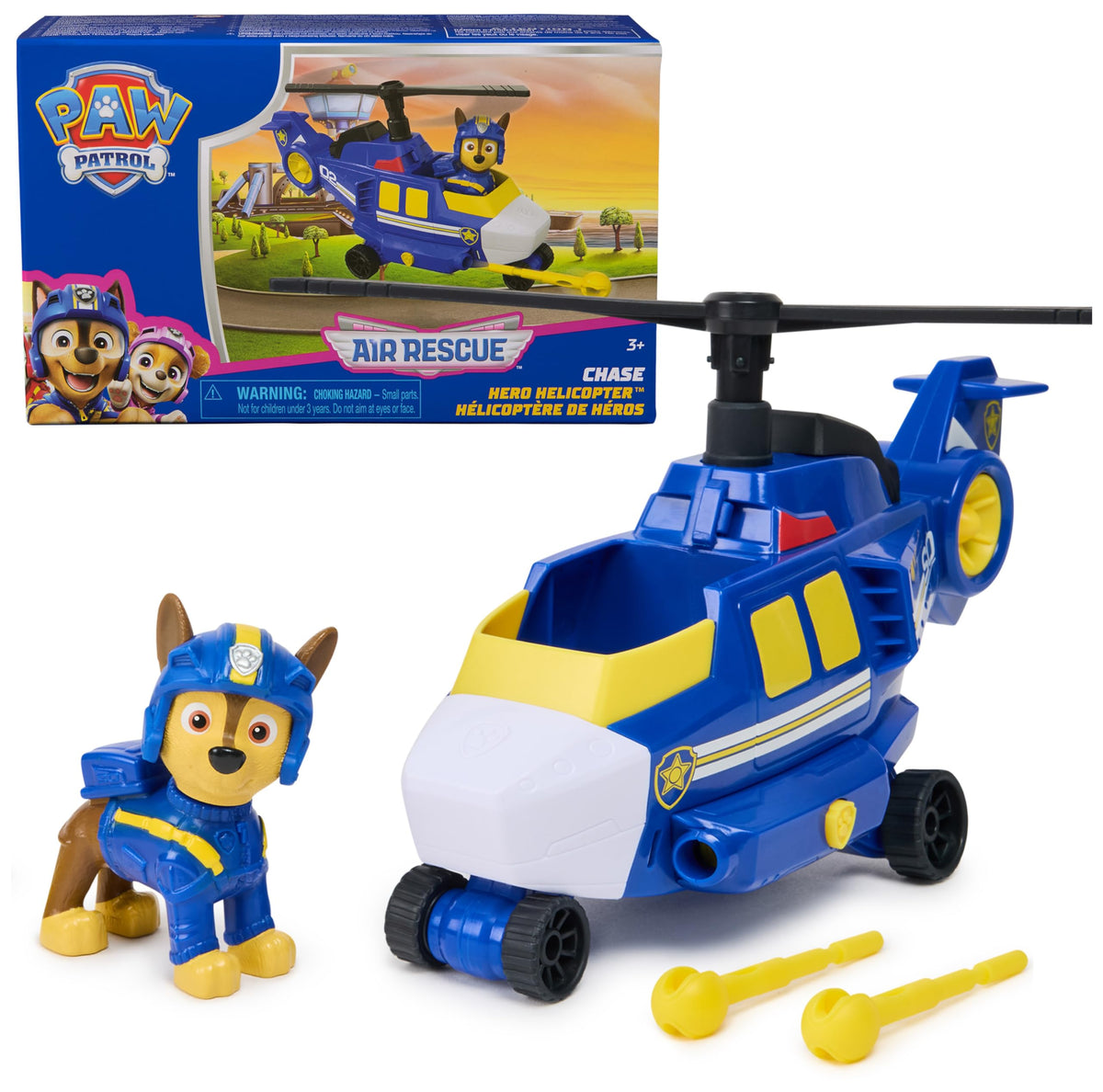 PAW Patrol Air Rescue Chase Action Figure & Helicopter Toy with Projectile Launcher